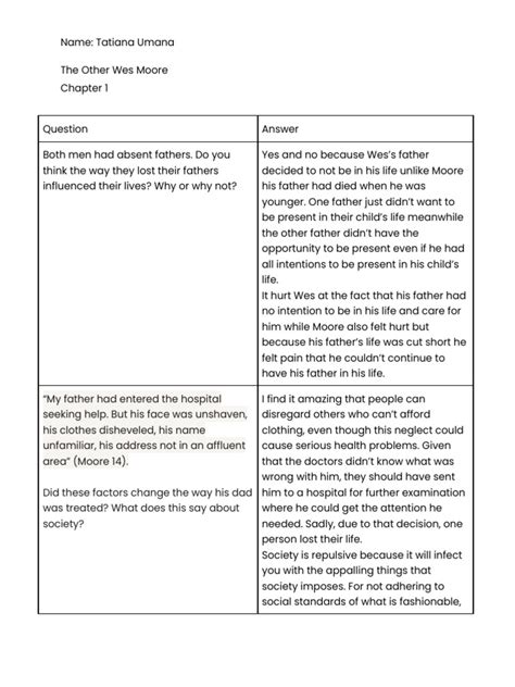 wes moore chapter 1 summary